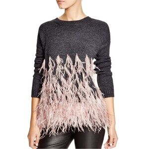 Elizabeth and James Black and Pink Feather Sweater